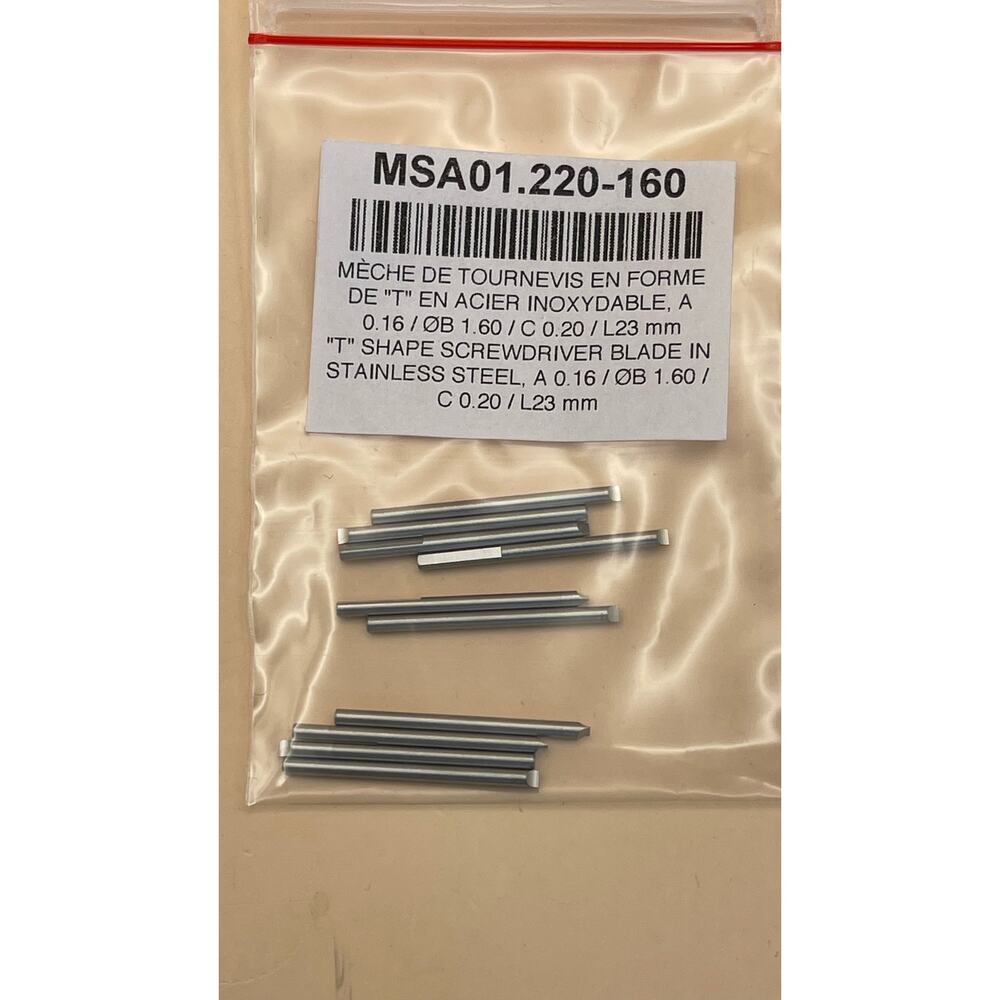Lot 10 Horotec MSA01.220-160 1.60mm T Screwdriver Blades Watch Repair